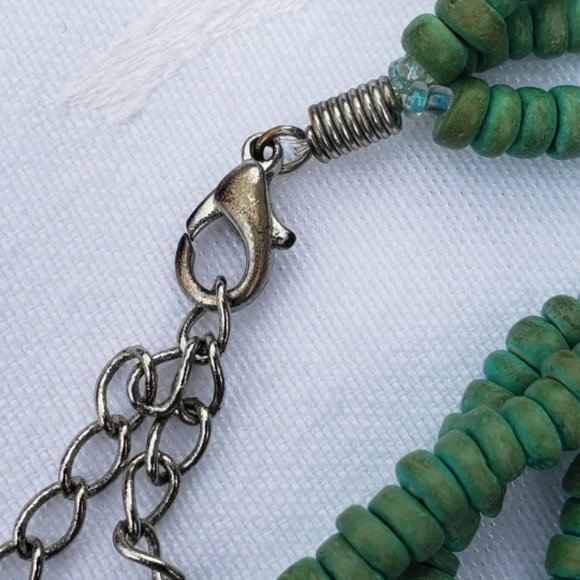 Chunky Southwestern Necklace,  Vintage Beaded 3 Strand Jewelry - Picture 6 of 6